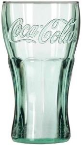 Old Style Georgian Green Coca Cola Glass 23oz For Sale UK - Box of 24